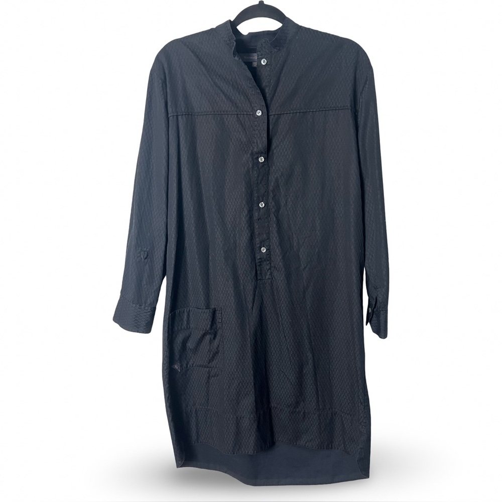 Sophia Graydon Quilted Jacquard Black Tunic Shirtdress Women’s Sz. XS